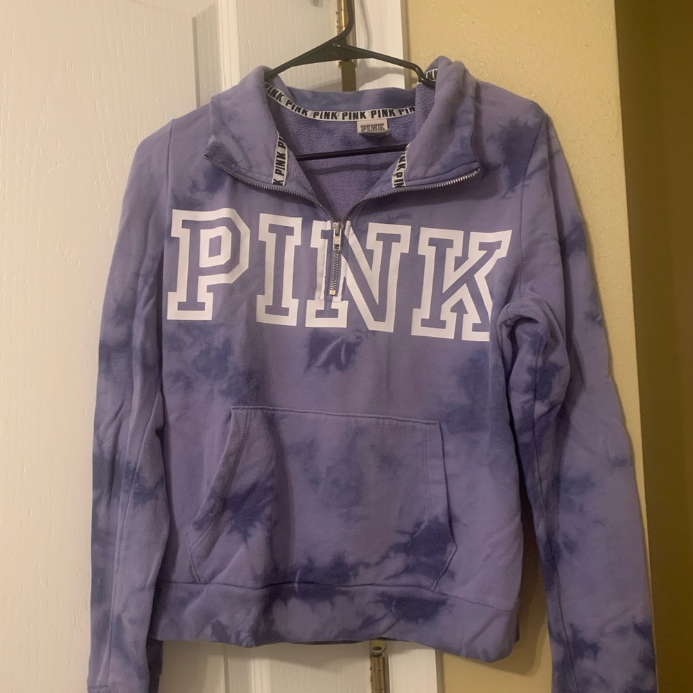 PINK tye-dye half zip